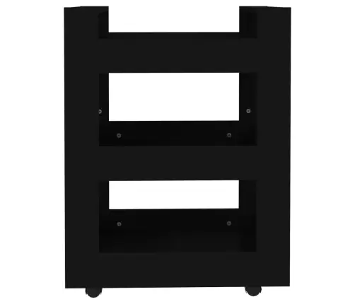 Virtuvės Vežimėlis, Juodas, 60X45X80cm Apdirbta Mediena