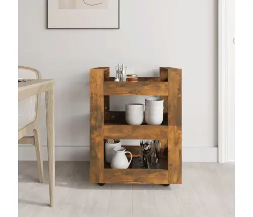 Virtuvės Vežimėlis, Dūminio Ąžuolo, 60X45X80cm Mediena