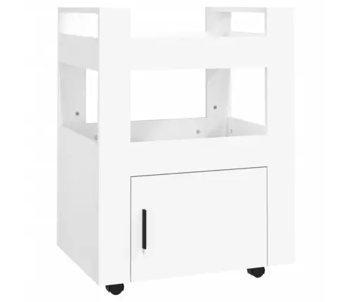 Virtuvės Vežimėlis, Baltas, 60X45X80cm Apdirbta Mediena