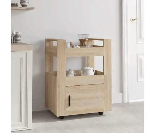 Virtuvės Vežimėlis, Ąžuolo, 60X45X80cm Apdirbta Mediena