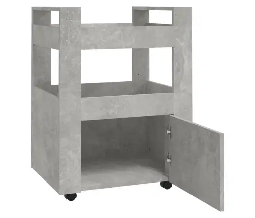 Virtuvės Vežimėlis, Betono Pilkas, 60X45X80cm Apdirbta Mediena