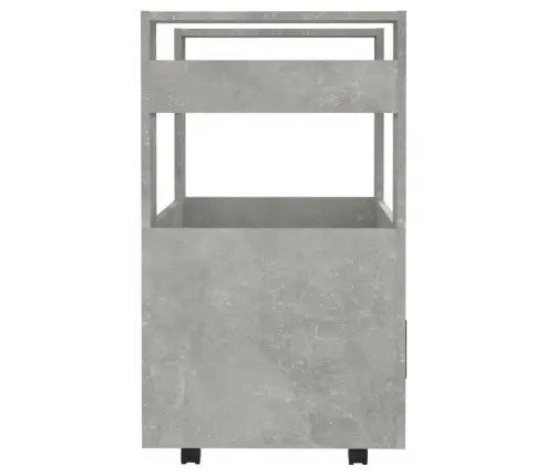 Virtuvės Vežimėlis, Betono Pilkas, 60X45X80cm Apdirbta Mediena