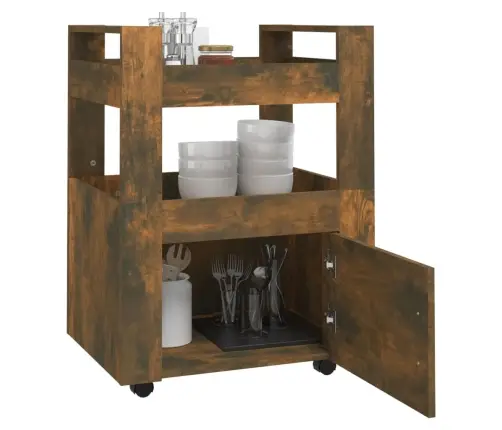 Virtuves Ratiņi, Ozolkoka Krāsa, 60X45X80 Cm, Inženierijas Koks Vidaxl