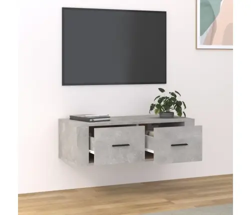 Piekarams Tv Skapītis, Pelēks, 80X36X25 Cm, Inženierijas Koks Vidaxl