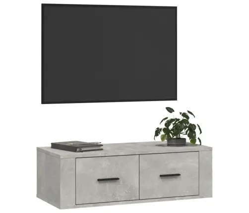 Piekarams Tv Skapītis, Pelēks, 80X36X25 Cm, Inženierijas Koks Vidaxl