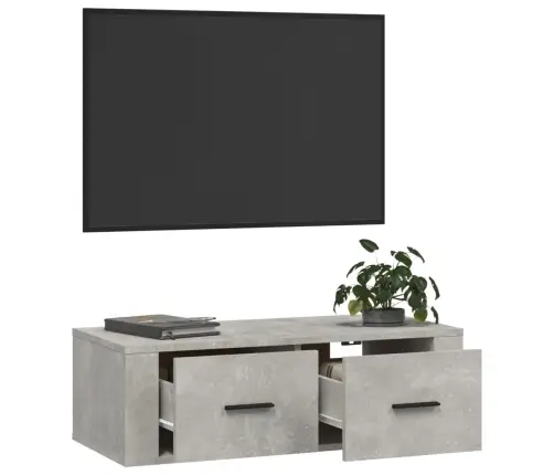 Piekarams Tv Skapītis, Pelēks, 80X36X25 Cm, Inženierijas Koks Vidaxl