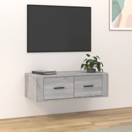 Piekarams Tv Skapītis, Pelēks, 80X36X25 Cm, Inženierijas Koks Vidaxl
