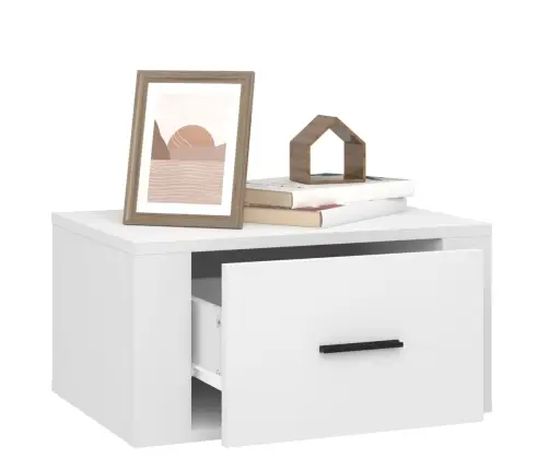 Sienas Naktsskapīši, 2 Gab., Balti, 50X36X25 Cm Vidaxl