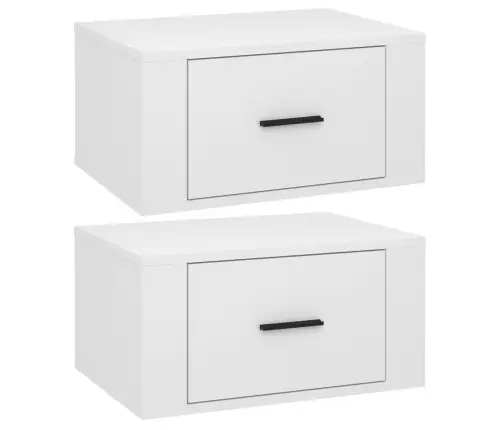 Sieninės Naktinės Spintelės, 2Vnt., Baltos, 50X36X25Cm