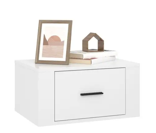 Sieninės Naktinės Spintelės, 2Vnt., Baltos, 50X36X25Cm