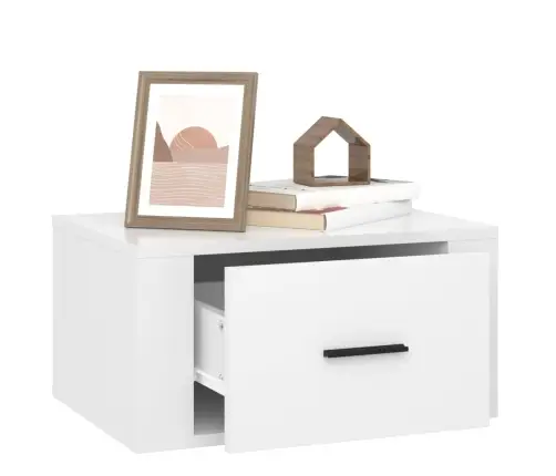 Sieninės Naktinės Spintelės, 2Vnt., Baltos, 50X36X25Cm