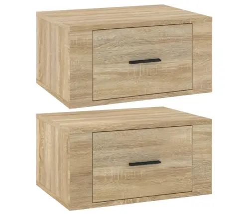 Sienas Naktsskapīši, 2 Gab., Ozolkoka Krāsa, 50X36X25 Cm Vidaxl