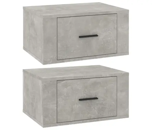 Sieninės Naktinės Spintelės, 2Vnt., Betono Pilkos, 50X36X25Cm