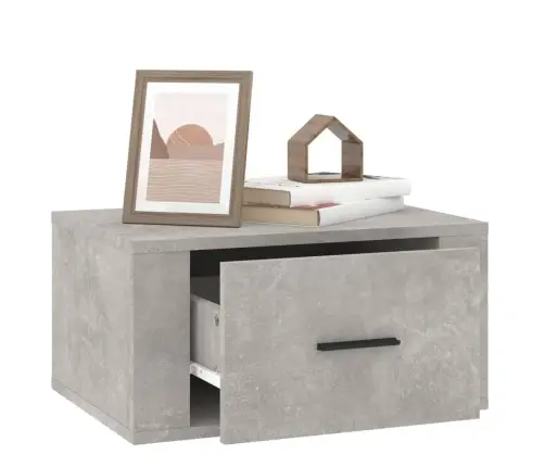 Sieninės Naktinės Spintelės, 2Vnt., Betono Pilkos, 50X36X25Cm