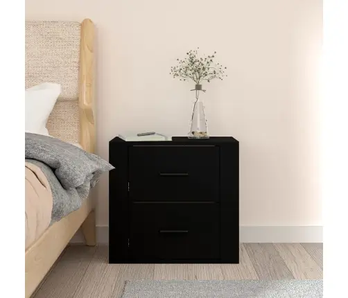 Sienas Naktsskapītis, Melns, 50X36X47 Cm Vidaxl