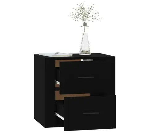 Sienas Naktsskapītis, Melns, 50X36X47 Cm Vidaxl