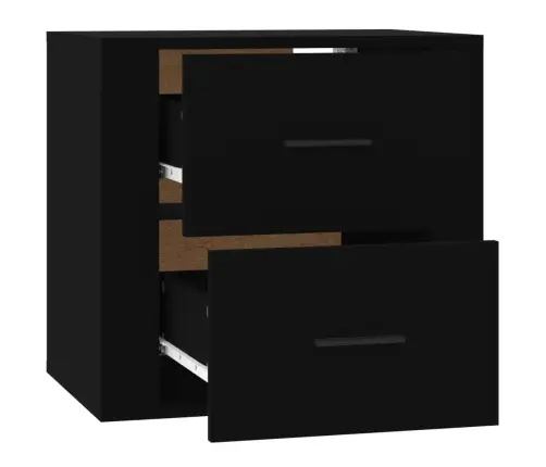 Sienas Naktsskapītis, Melns, 50X36X47 Cm Vidaxl