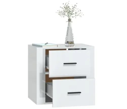 Seinale Kinnitatav Öökapp, Kõrgläikega Valge, 50 X 36 X 47 Cm