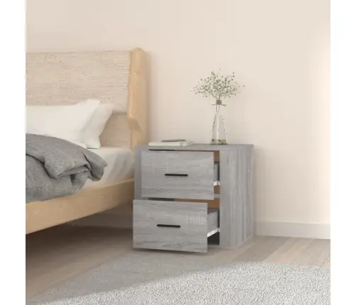 Sienas Naktsskapītis, Pelēka Ozolkoka Krāsa, 50X36X47 Cm Vidaxl