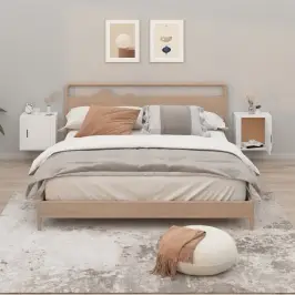 Sienas Naktsskapīši, 2 Gab., Balti, 50X30X47 Cm Vidaxl