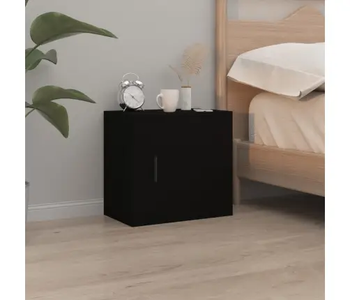 Sienas Naktsskapīši, 2 Gab., Melni, 50X30X47 Cm Vidaxl