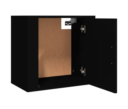 Sienas Naktsskapīši, 2 Gab., Melni, 50X30X47 Cm Vidaxl