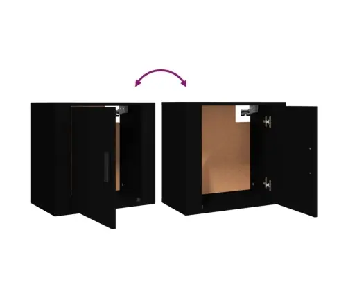 Sienas Naktsskapīši, 2 Gab., Melni, 50X30X47 Cm Vidaxl