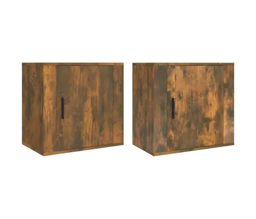 Sieninės Naktinės Spintelės, 2Vnt., Dūminio Ąžuolo, 50X30X47Cm