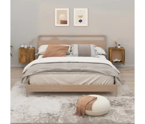 Sieninės Naktinės Spintelės, 2Vnt., Dūminio Ąžuolo, 50X30X47Cm