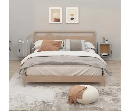 Sienas Naktsskapīši, 2 Gab., Pelēka Ozolkoka Krāsa, 50X30X47 Cm Vidaxl