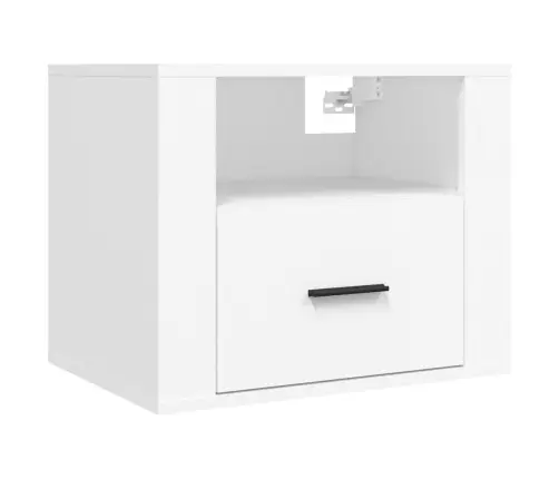 Sienas Naktsskapītis, Balts, 50X36X40 Cm Vidaxl