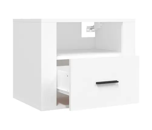 Sienas Naktsskapītis, Balts, 50X36X40 Cm Vidaxl