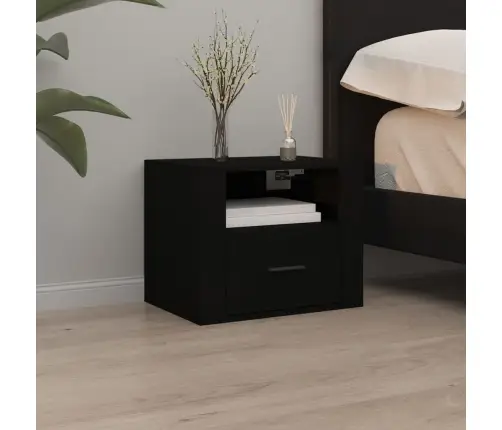 Sieninės Naktinės Spintelės, 2Vnt., Juodos, 50X36X40Cm