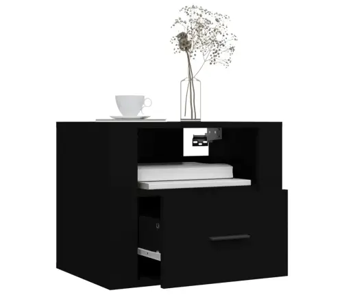 Sieninės Naktinės Spintelės, 2Vnt., Juodos, 50X36X40Cm
