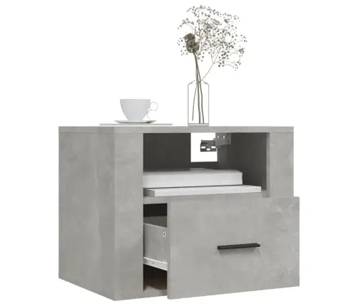 Sienas Naktsskapītis, Betona Pelēks, 50X36X40 Cm Vidaxl