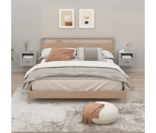 Sienas Naktsskapīši, Betona Pelēki, 2 Gab., 50X36X40 Cm Vidaxl