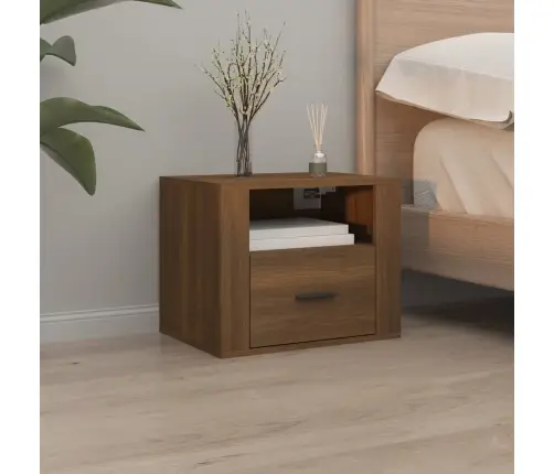 Sienas Naktsskapītis, Brūna Ozolkoka, 50X36X40 Cm Vidaxl