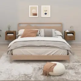 Seinale Kinnitatavad Öökapid 2 Tk, Pruun Tamm, 50X36X40 Cm