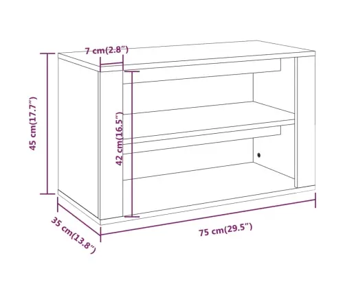 Lentyna Batams, Ąžuolo Spalvos, 75X35X45cm Apdirbta Mediena