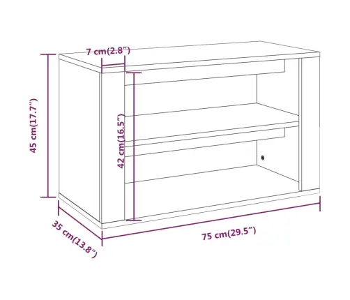 Kingariiul, Hall Sonoma Tamm, 75 X 35 X 45 cm Tehispuit