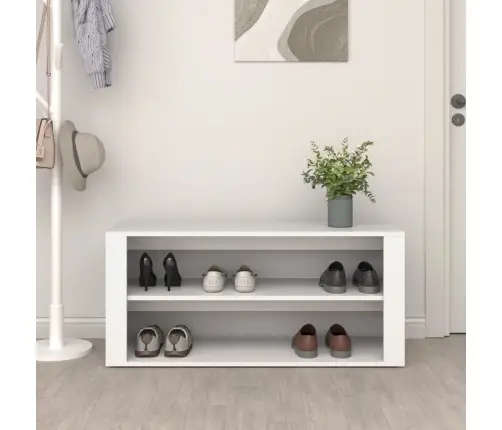 Apavu Plaukts, Balts, 100X35X45 Cm, Inženierijas Koks Vidaxl