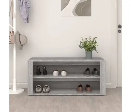 Apavu Plaukts, Pelēka Ozolkoka, 100X35X45 Cm, Inženierijas Koks Vidaxl