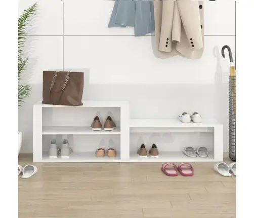 Apavu Plaukts, Spīdīgi Balts, 150X35X45 Cm, Inženierijas Koks Vidaxl