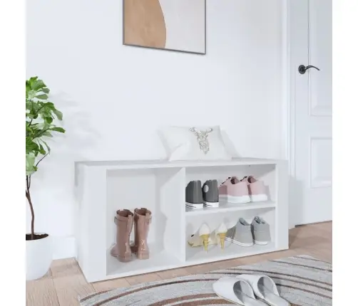 Jalatsikapp, Valge, 100 X 35 X 45 cm Tehispuit