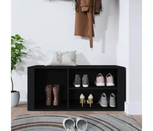 Jalatsikapp, Must, 100 X 35 X 45 cm Tehispuit