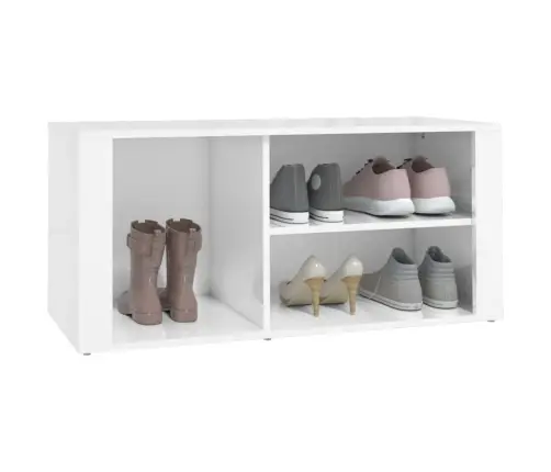 Jalatsikapp, Kõrgläikega Valge, 100 X 35 X 45 cm Tehispuit