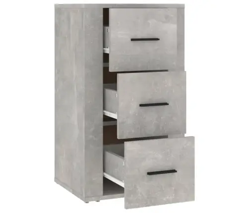 Kumode, Betona Pelēka, 40X33X70 Cm, Inženierijas Koks Vidaxl