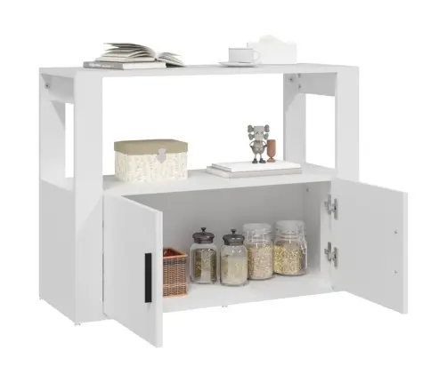 Puhvetkapp, Valge, 80 X 30 X 60 cm Tehispuit Puhvetkapp, Valge, 80 X 30 X 60 cm Tehispuit