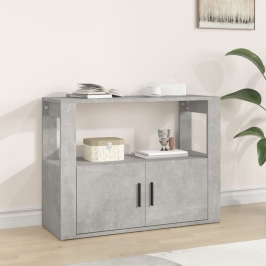 Kumode, Betona Pelēka, 80X30X60 Cm, Inženierijas Koks Vidaxl