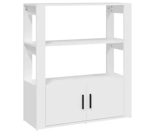 Kumode, Balta, 80X30X90 Cm, Inženierijas Koks Vidaxl